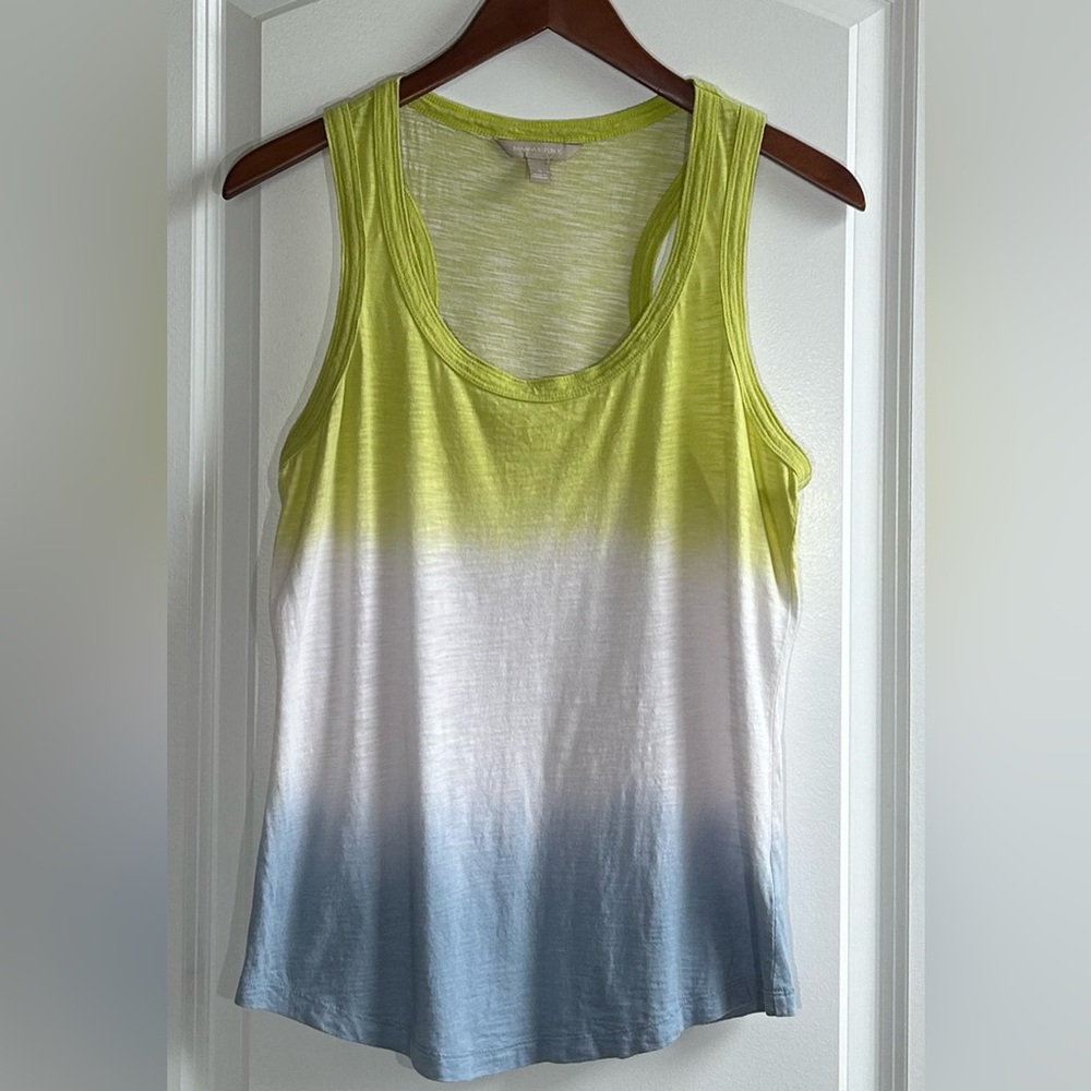 Banana Republic Sleeveless Tank Top, Green/White/Blue Ombré, Small